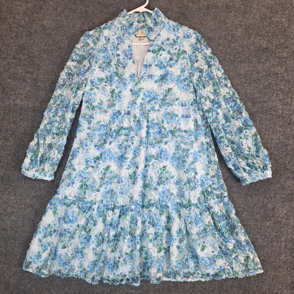 Tuckernuck Organza Palmerston Dress Water's Edge Hydrangea XL Feminine Whimsical - Picture 5 of 16